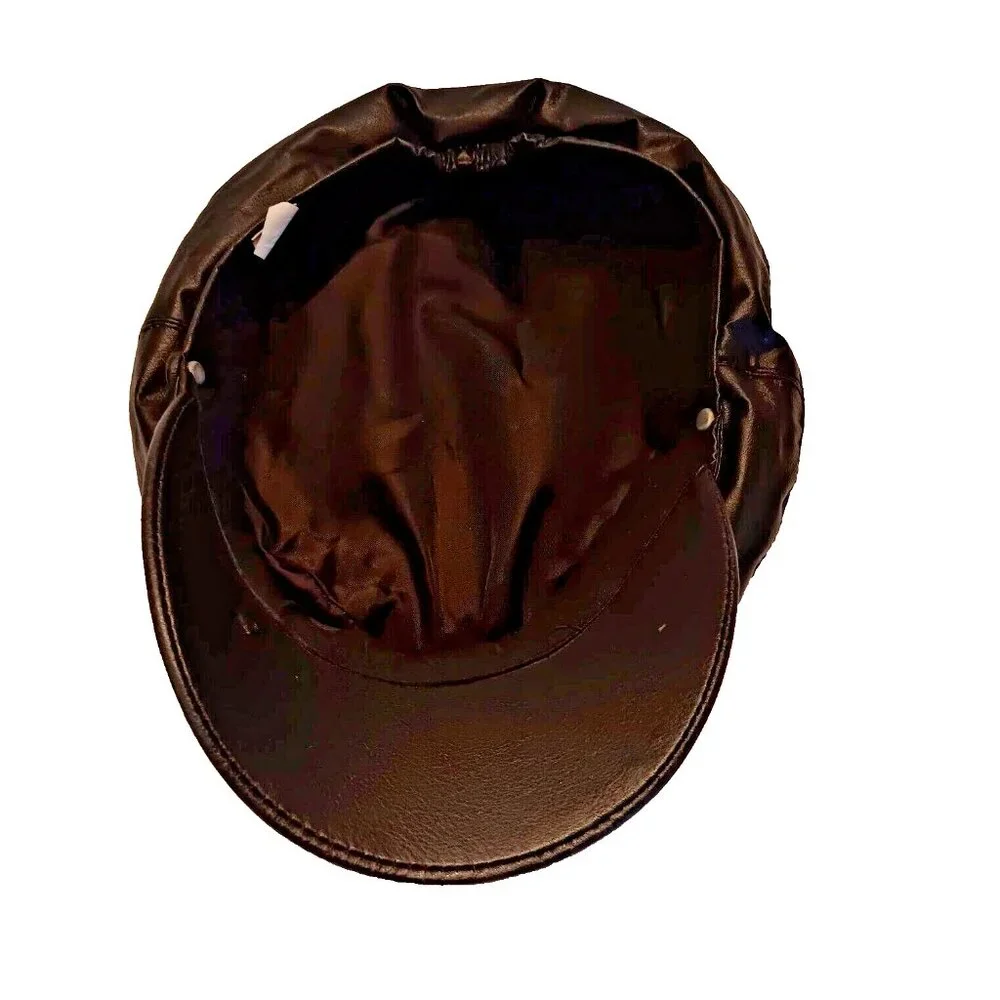 Cabbie Newsboy Cap Flex Fit Unisex Medium Black Hat‎